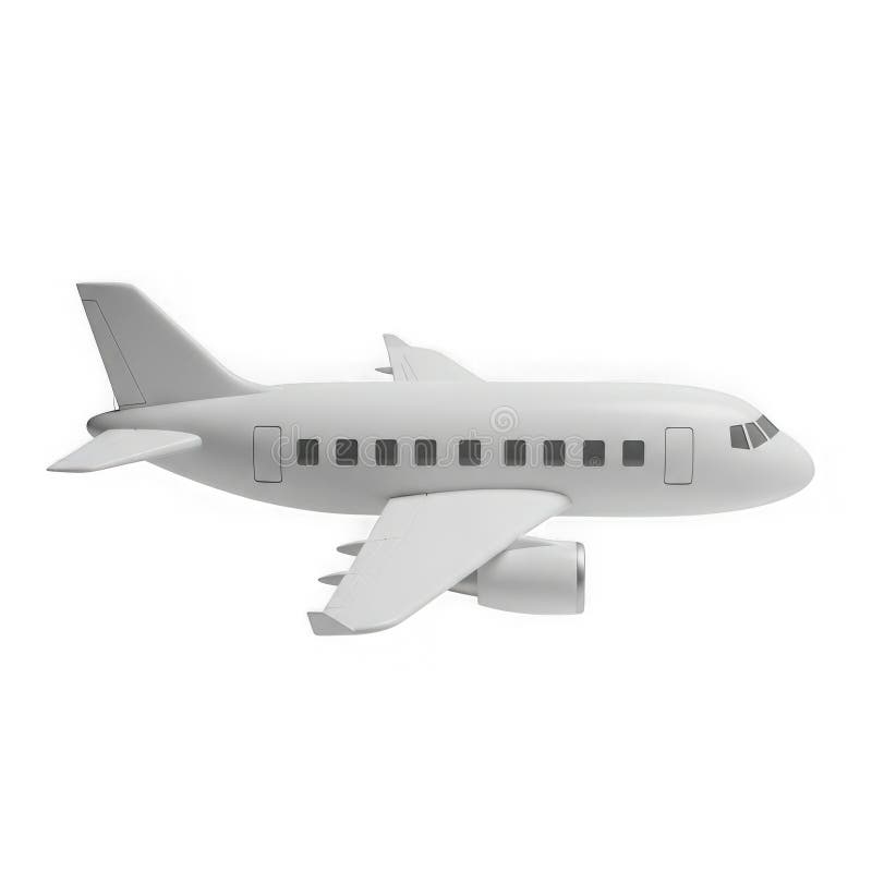3d rendered modern airplane in flight royalty free illustration