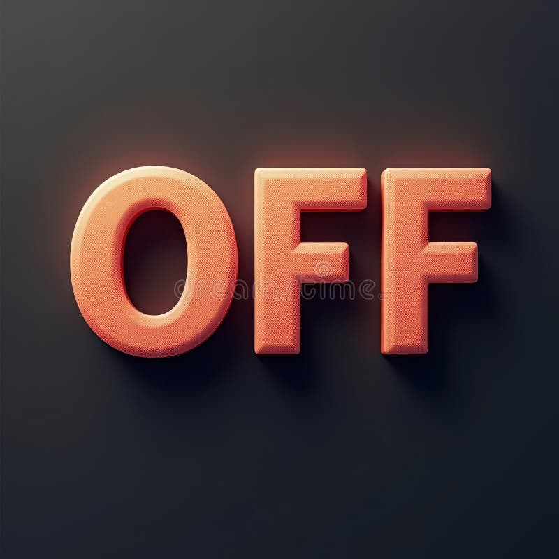 3dmade orangeofftext pe fundal minimalist întunecat. vector illustration