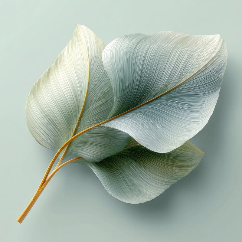 3D Rendered Plantain Leaf on Pastel Background - Minimalist Isolated for Design vector illustration