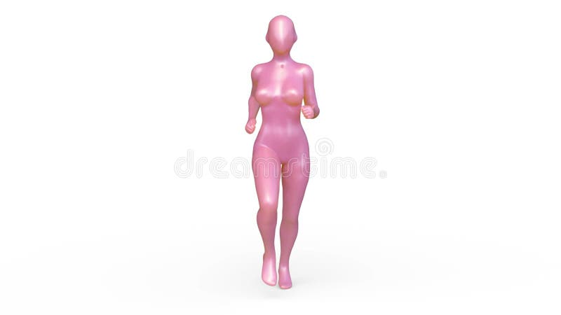 3d renderen van een draaiende vrouwelijke afbeelding royalty-vrije illustratie