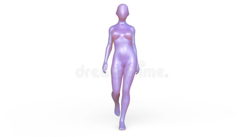 3d renderen van een loopvrouwbeeld stock illustratie