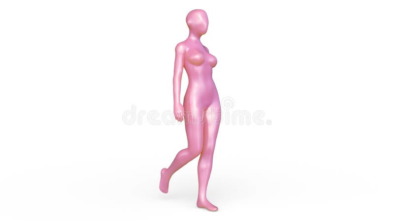 3d renderen van een loopvrouwbeeld royalty-vrije illustratie