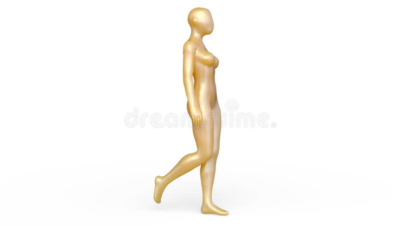 3d renderen van een loopvrouwbeeld vector illustratie