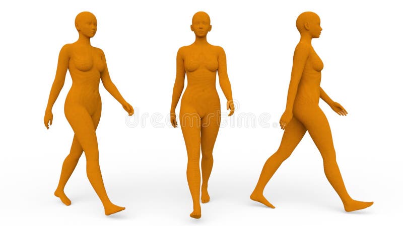 3d renderen van een loopvrouwbeeld royalty-vrije illustratie