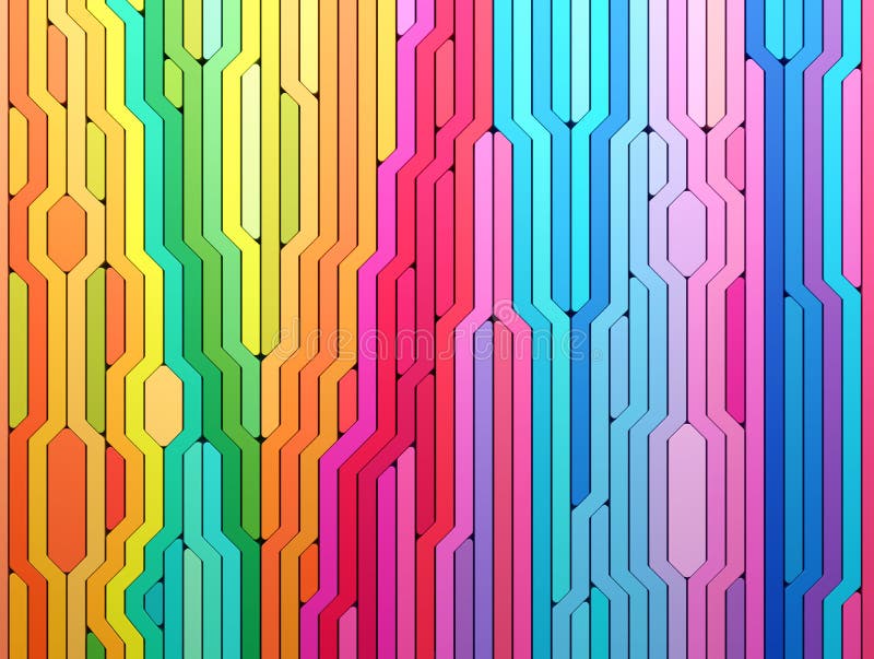 3D rendering abstract background of multi-colored lines shapes vector illustration