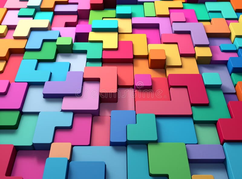 3D rendering abstract background of multi-colored rounded shapes vector illustration