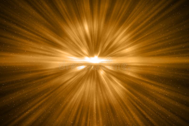 3d făcând ca explozia cosmică abstractă să producă energie caldă în undă de șoc aurie pe fond negru efect de textură royalty free stock images