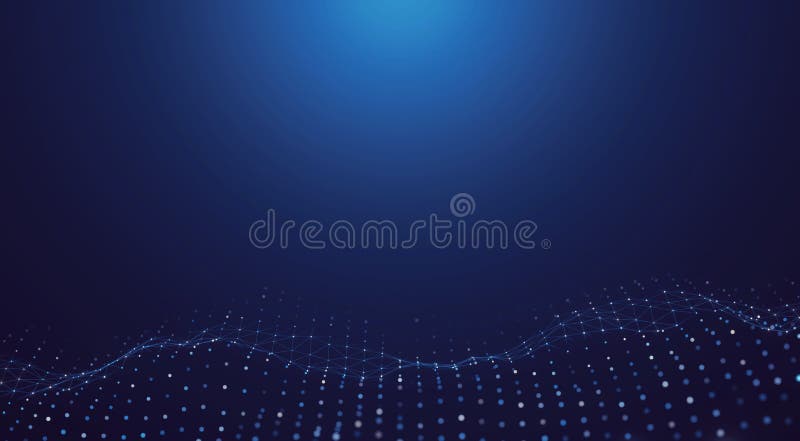 Abstract digital wave geometry, plexus grid dot style. For big data, artificial intelligence stock illustration