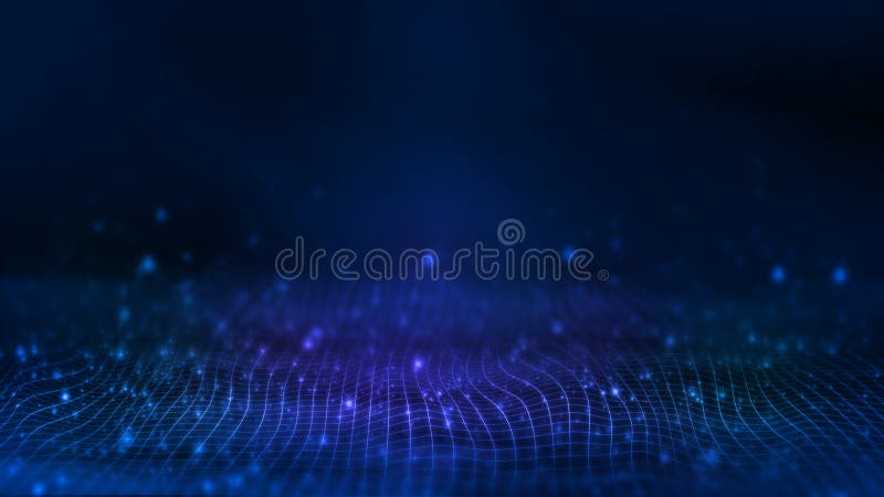 3D Rendering of Abstract dots waves curve lines selective focus background. stock images