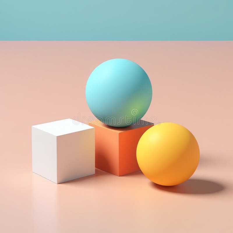 3d rendering. abstract geometric background. minimal scene with shapes. render illustration. product royalty free illustration