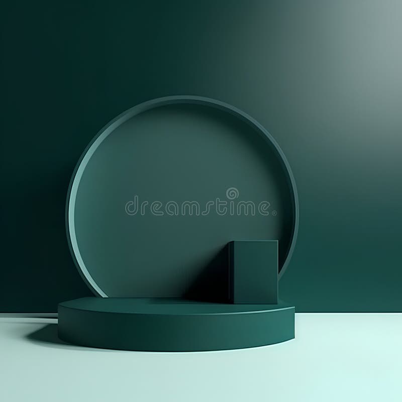 3d rendering of abstract geometric forms. Minimal scene for mock up presentation. stock illustration