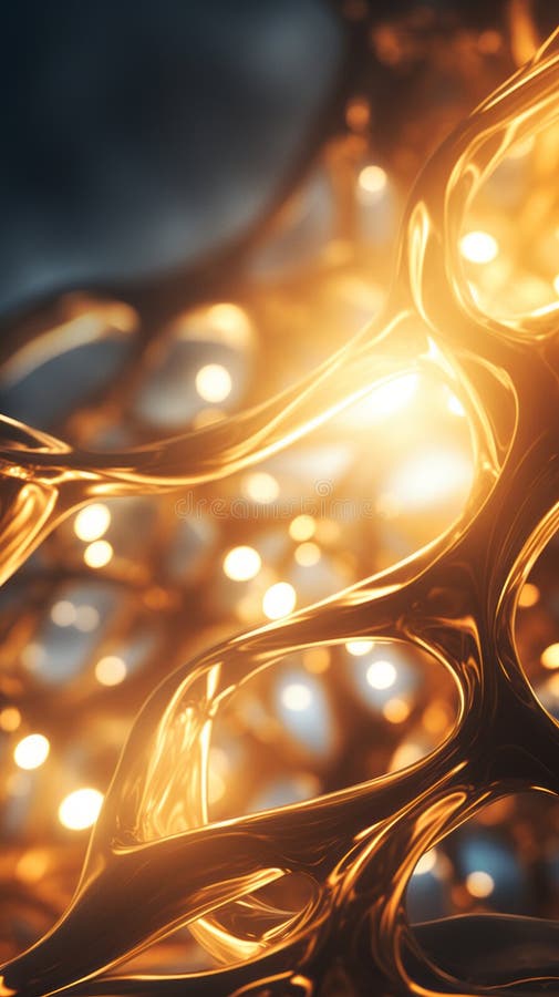 3d redarea unei structuri abstracte din aur generativă