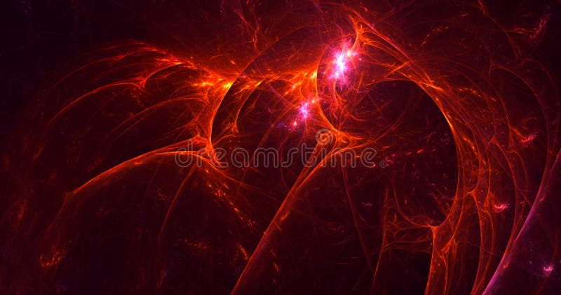 3D rendering abstract multicolor fractal light background