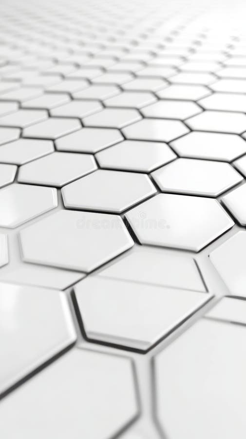 A 3D rendering of an abstract path composed of white hexagonal platforms royalty free illustration