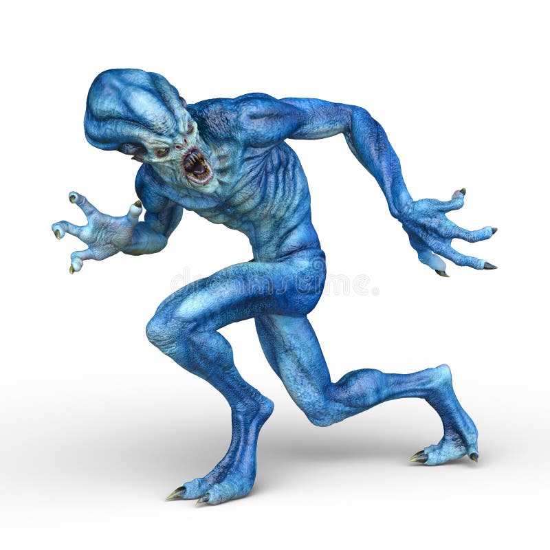 3D rendering of alien monster stock illustration