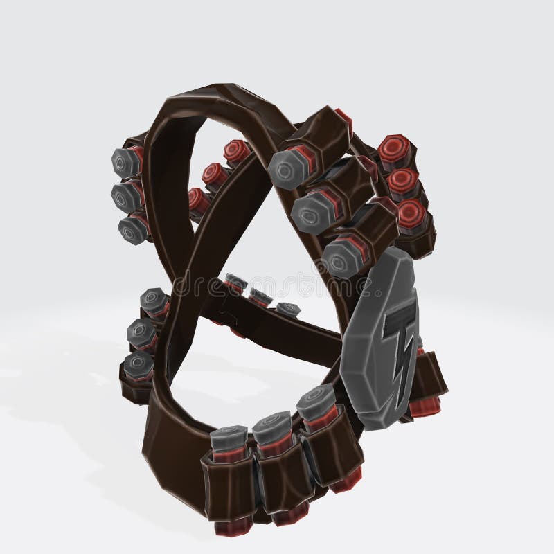 3D Rendering of an Ammunition Belt for Wearing on Chest Stock