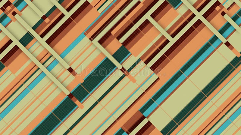 3d rendering animation of a geometric pattern. Urban transport abstract concept stock illustration