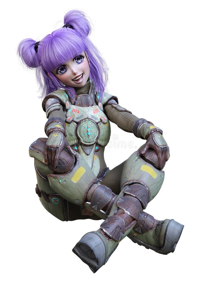 3D Rendering Anime Space Girl on White Stock Illustration - Illustration of  young, superhero: 214089480