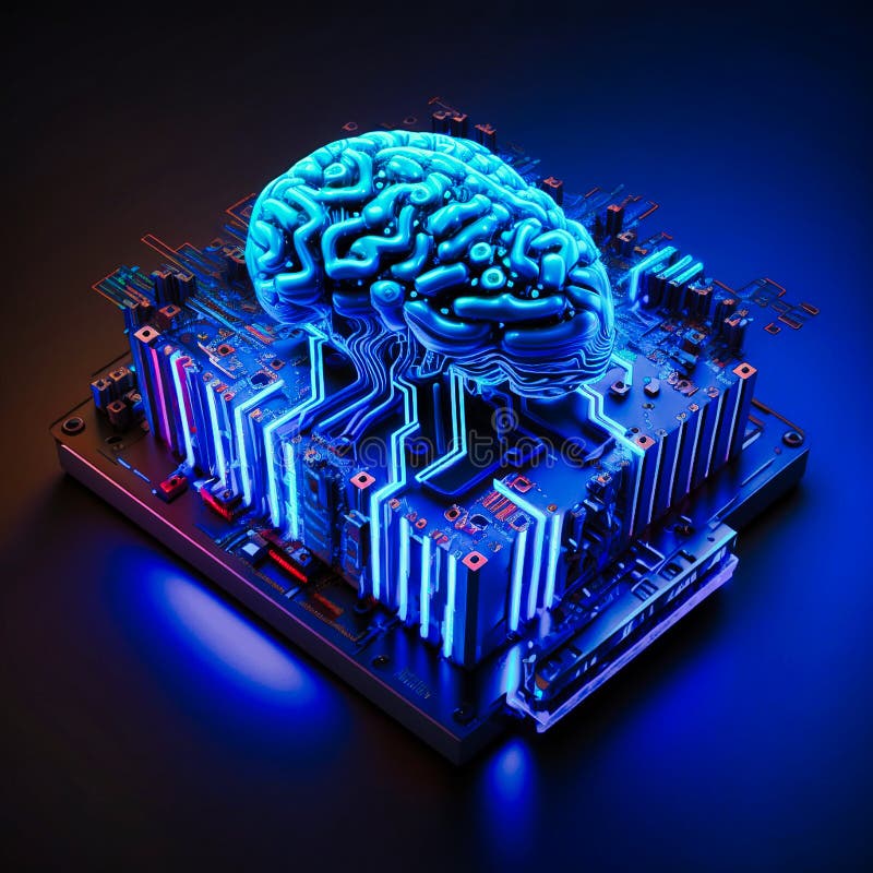 3D Rendering of Artificial Intelligence Hardware, Generative AI
