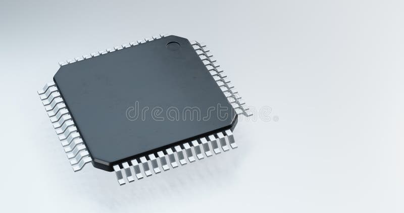3d-rendering av mikrochip eller halvledarchip med landflaggor för försörjningskedjans koncept vektor illustrationer