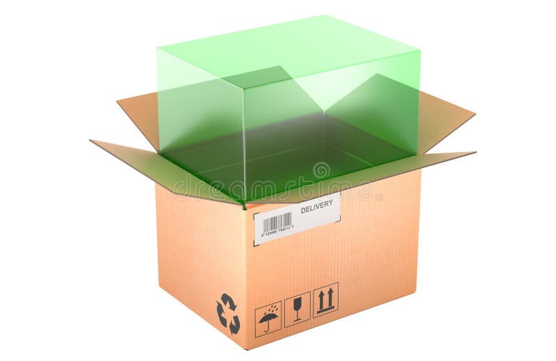 Koncept för Volymetrisk Vikt för Paket. 3D-rendering vektor illustrationer