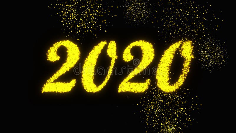 3D rendering backdrop with shiny 2020 number. Computer generated animation of happy new year 2020 concept royalty free illustration