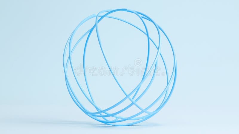 A 3D rendering of a blue wireframe sphere. vector illustration