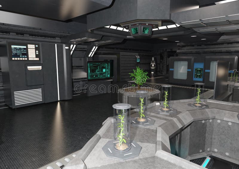 3D Rendering Botanical Space Laboratory royalty free illustration