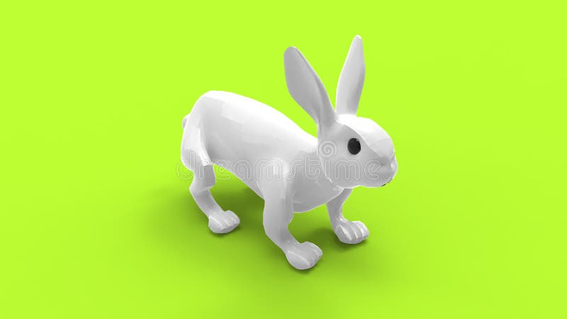 3D rendering of a bunny rabbit isolated in empty space background royalty free illustration