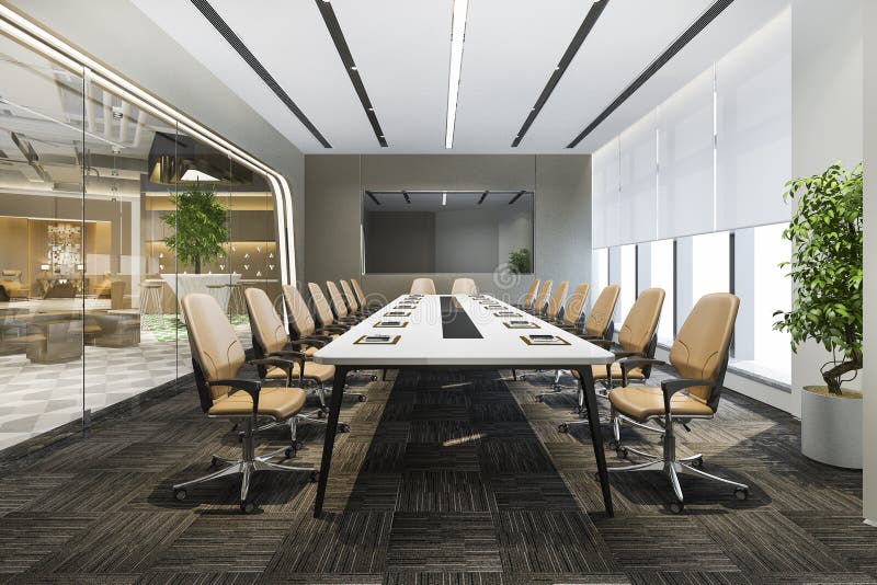 3d Rendering Business Meeting Room on High Rise Office Building Near ...