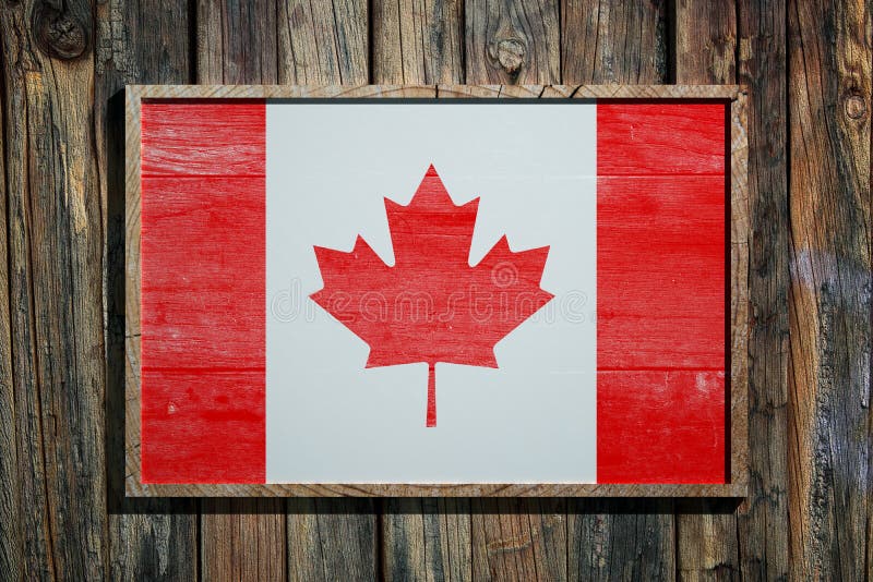 Wooden Canada flag stock illustration. Illustration of canadian 104974494