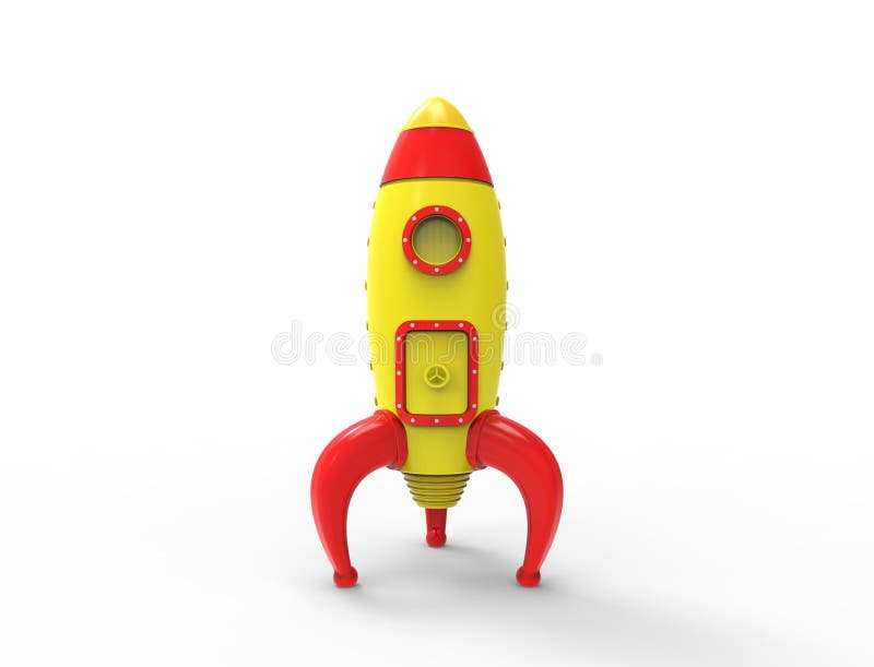 3D rendering of cartoon toy rocket ioslated on white background vector illustration 3D rendering of cartoon toy rocket ioslated on white background vector illustration