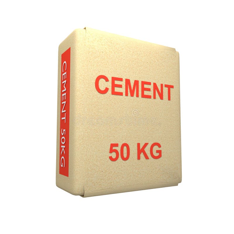 3D Rendering of a Cement Bag Stock Illustration - Illustration of