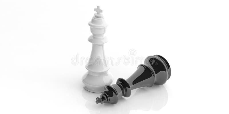 3d rendering chess kings on white background