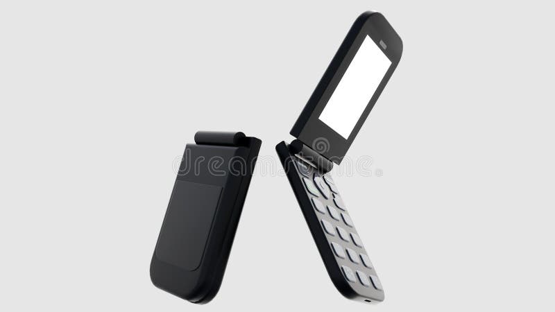 3D rendering of a classic flip phone vector illustration