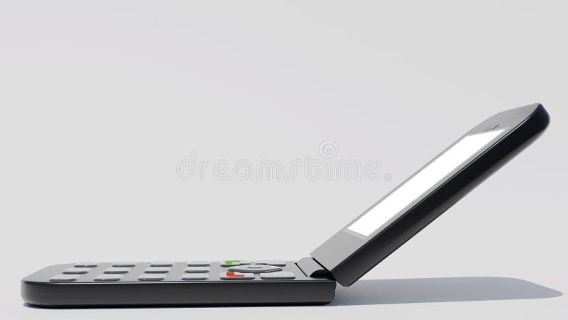 3D rendering of a classic flip phone vector illustration