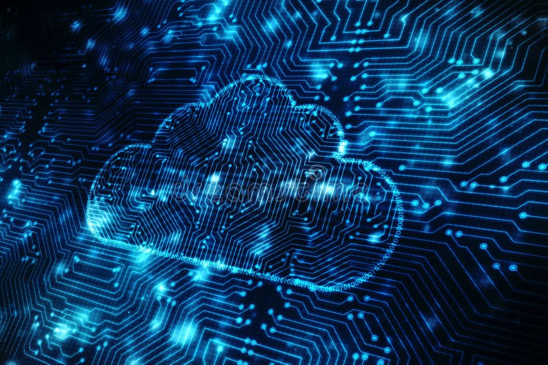 2d rendering Cloud computing, Cloud Computing Concept background. Background globe laptop illustrations