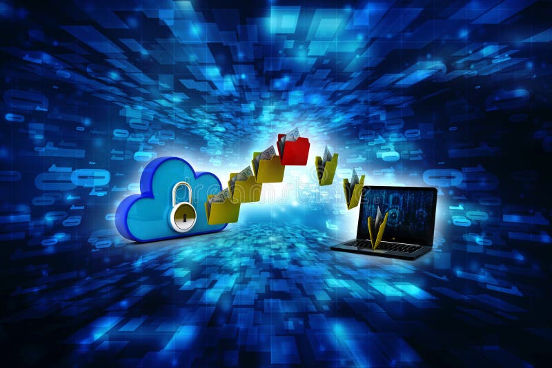 3d rendering Cloud computing concept, Cloud Network vector illustration