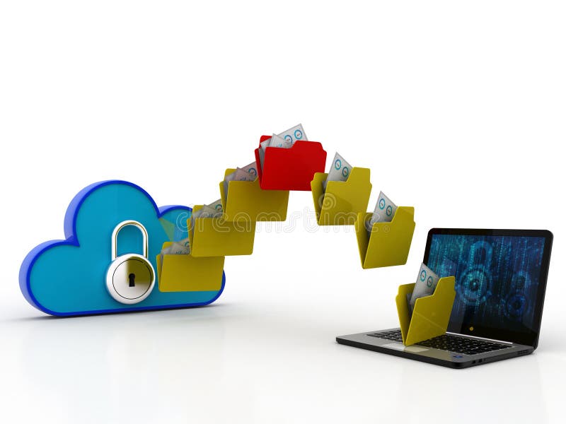 3d rendering Cloud computing concept, Cloud Network stock illustration
