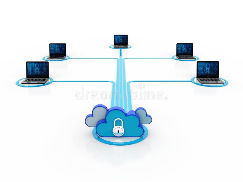 3d rendering Cloud computing concept, Cloud Network royalty free illustration