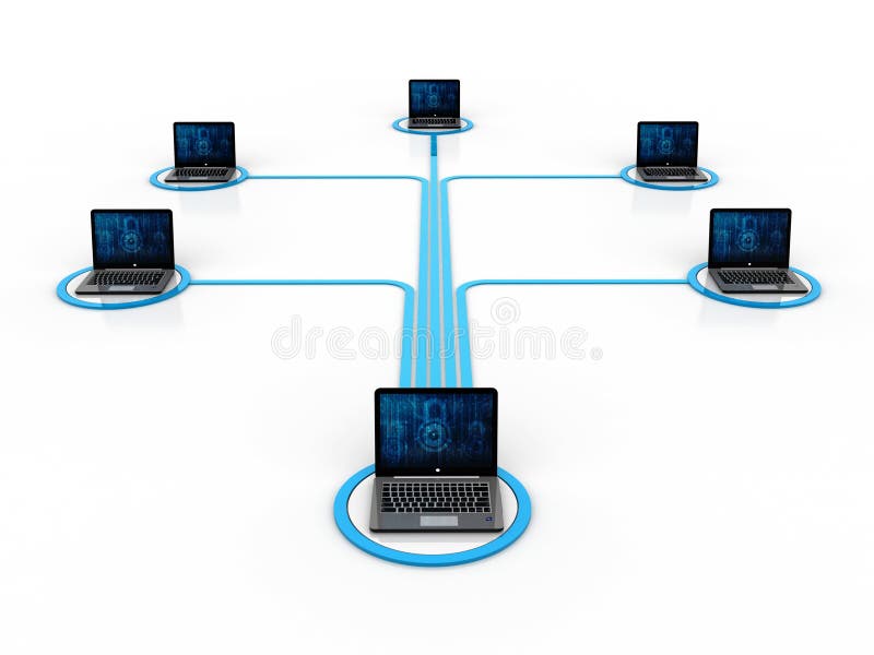 3d rendering Cloud computing concept, Cloud Network vector illustration