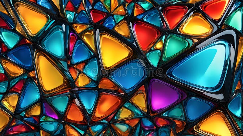 3d rendering of colorful abstract changing glass design royalty free illustration