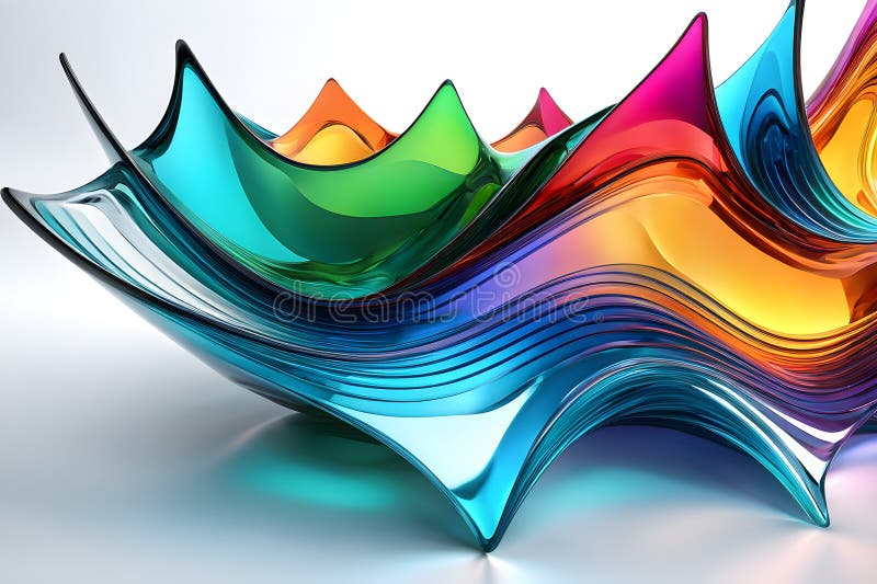3d rendering of colorful abstract changing glass design vector illustration