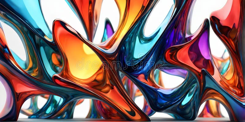3d rendering of colorful abstract changing glass design vector illustration