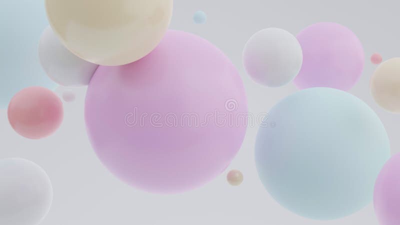 3d Rendering of Colorful Balls. Abstract Geometric Design Elements Circle Balls Background. Realistic Illustration stock illustration