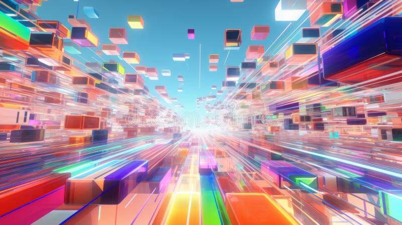 A 3d rendering of a colorful hyper zoomed in adventure stock illustration