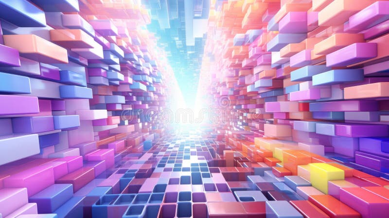 A 3d rendering of a colorful hyper zoomed in adventure vector illustration