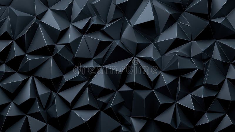 A 3D rendering of a complex, dark-colored geometric pattern. stock illustration