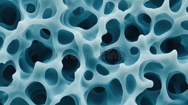 A 3D rendering of a complex network of interconnected hollow spaces, resembling a web or a maze. royalty free illustration