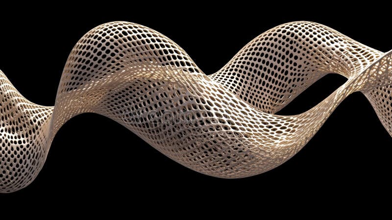 A 3D rendering of a complex, organic structure composed of interconnected, honeycomb-like shapes. vector illustration